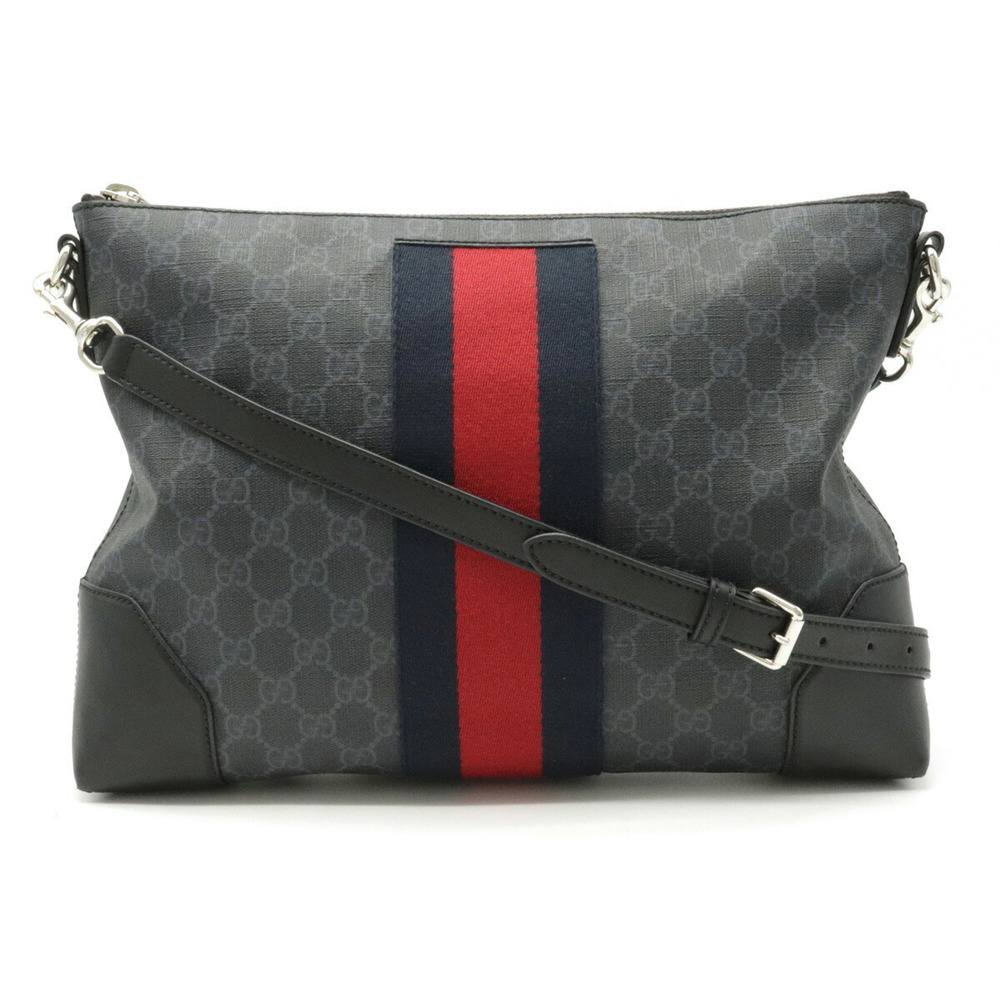 Gucci Gg Supreme Webline Messenger Bag Shoulder Bag Black Red